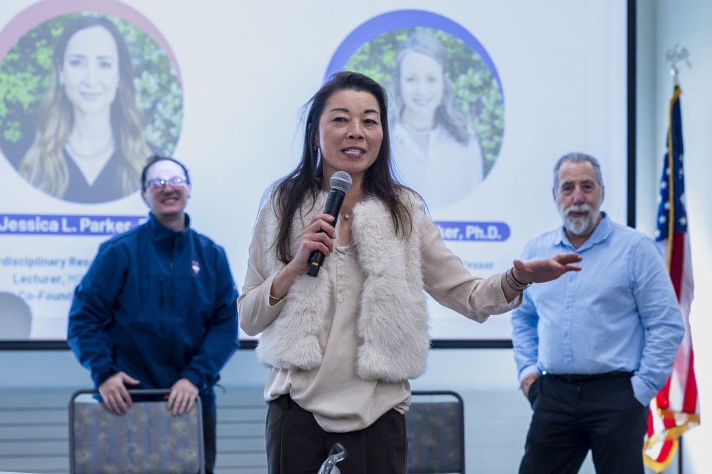 Fumiko Hoeft speaking at event