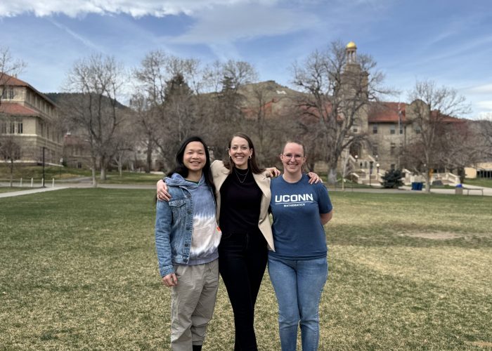 IMG_2593 Trainees Ziqin Liu, Meara Geraty, and Caylee Spivey posing in Colorado